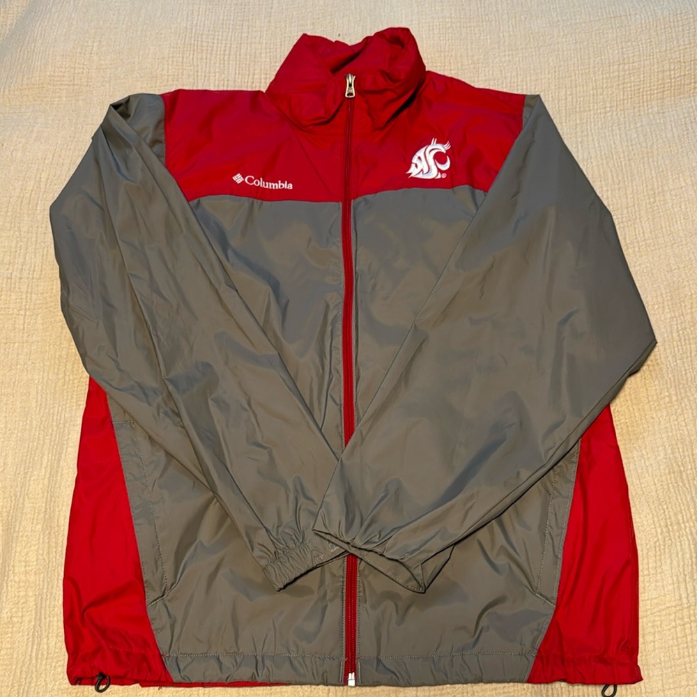 Columbia hooded rain jacket - Washington Stsre Cougars - size Medium